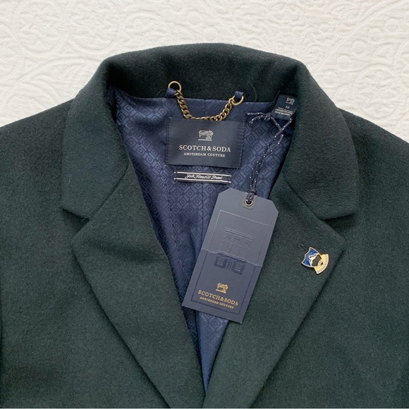 Scotch &‎ Soda Men's Classic Wool Coat, Black - Picture 4 of 5